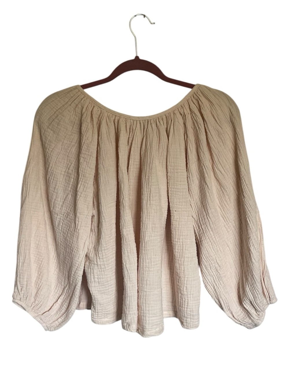 Lush Cream Gauze Peasant Blouse - Picture 2 of 3